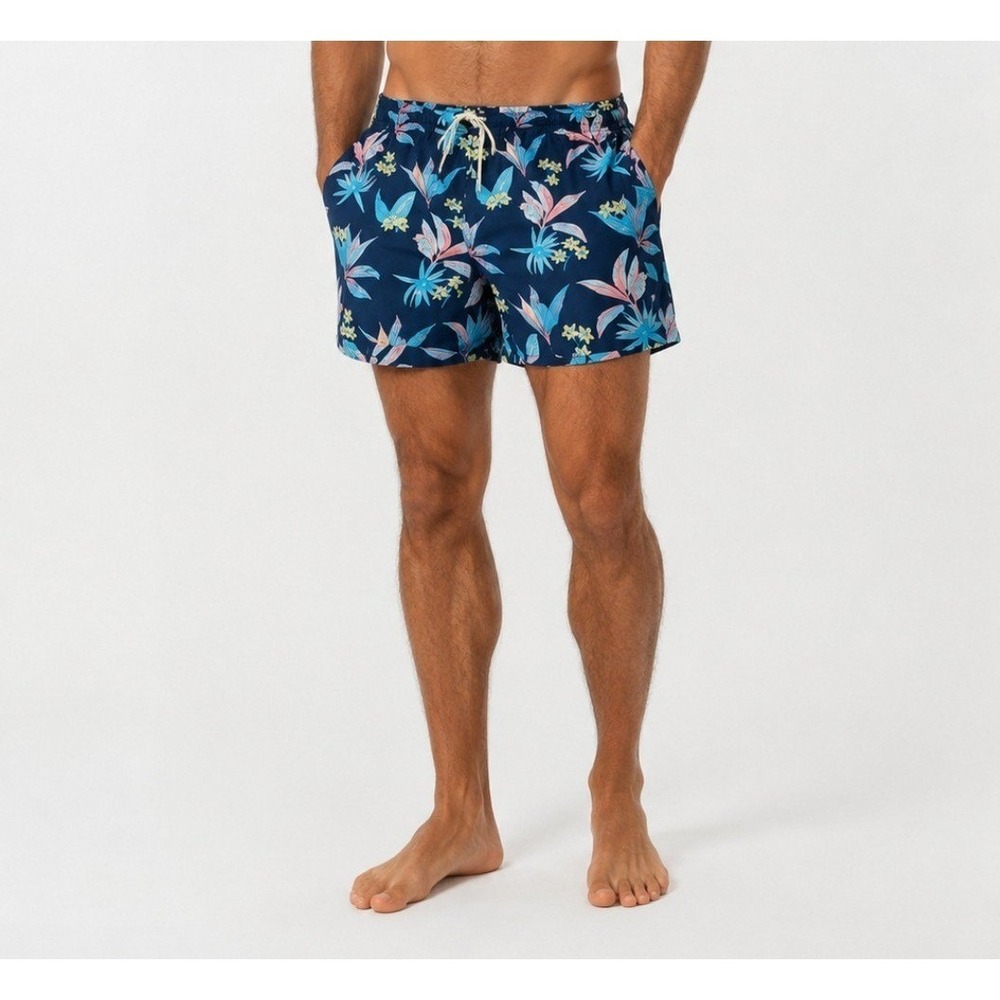 Sonoma‎ NEW Mens XXL Blue Tropical Floral 7-in Inseam Resortwear Swim Trunks